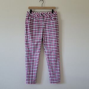 NWOT N'VO Golf Pants Pink Grey Plaid Size 6